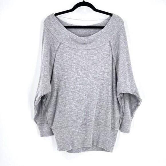 We The Free Women's Palisades Off Shoulder Dolman Sleeve Top Blouse Gray Size PS - Picture 2 of 10